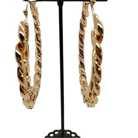 INC Chain Link Hoop Earrings - Picture 4 of 4